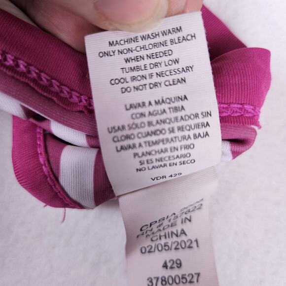 Eddie Bauer Girls Reversible Swimsuit Size 7/8 M Tankini Bikini Beach Pink Pool - Picture 12 of 14